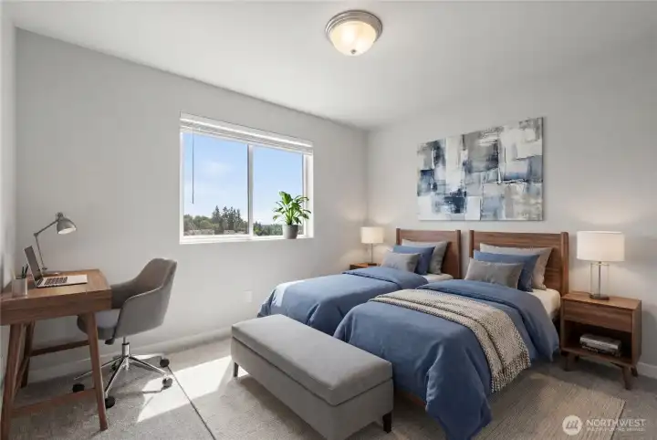 Virtually staged kids bedroom