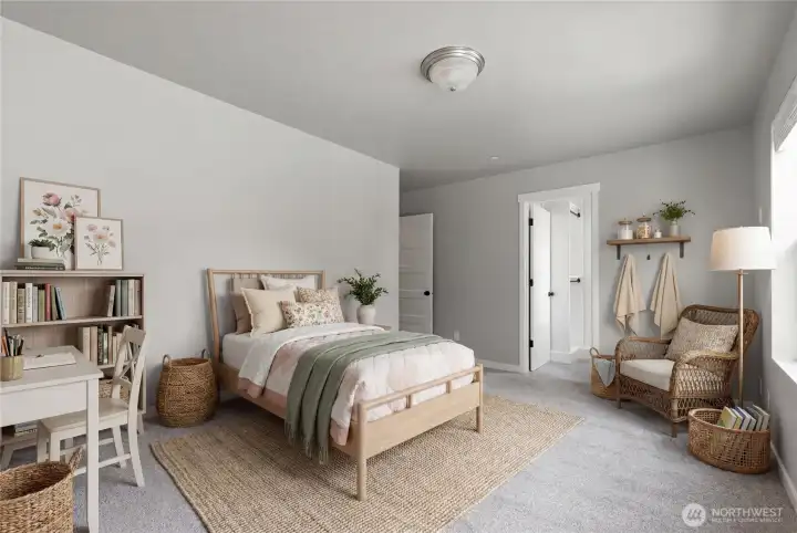 Virtually staged kids bedroom