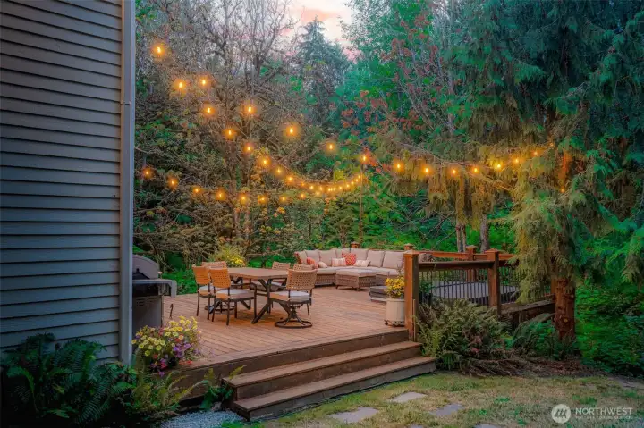 What a deck! Extend your living space to this huge deck, surrounded by nature. Several seating areas plus a hot tub for the ultimate in relaxation What a deck! Extend your living space to this huge deck, surrounded by nature. Several seating areas plus a hot tub for the ultimate in relaxation