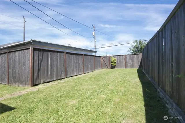 Private Fenced Yard.