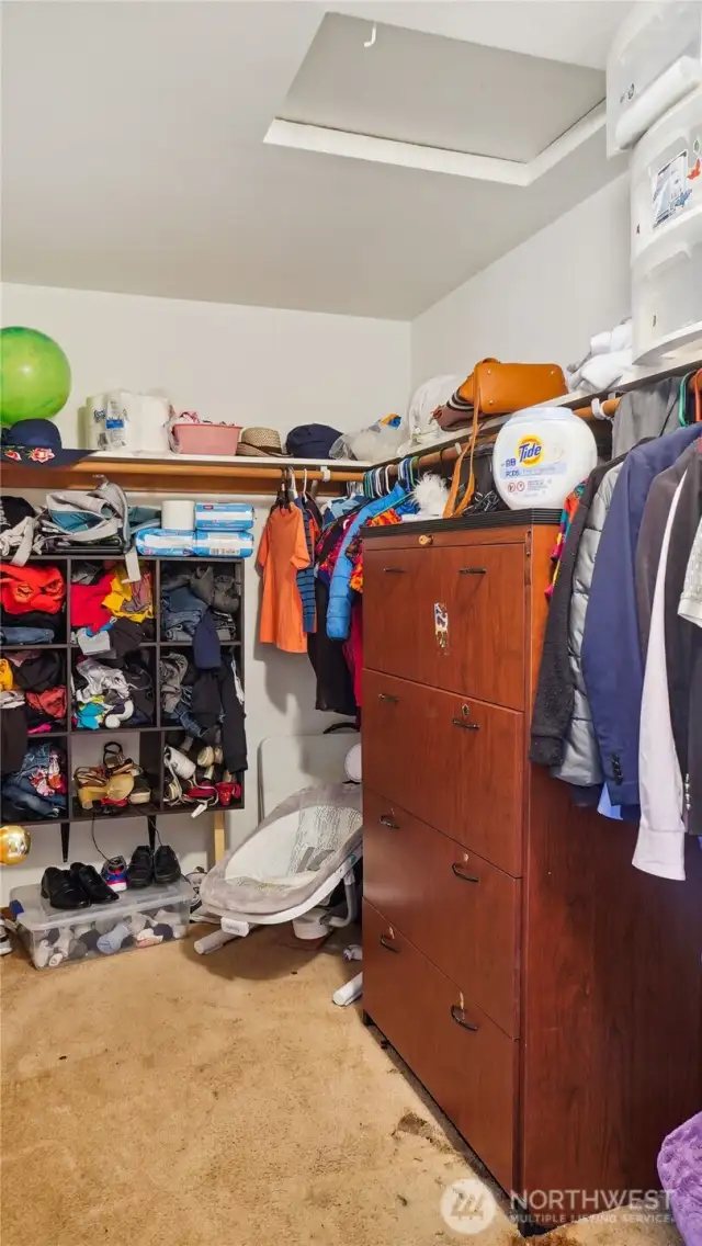 walking in closet in primary room