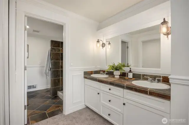 3.5 bathrooms with three showers and three tubs across three levels