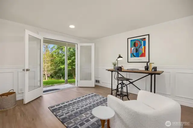 Spacious office, makerspace, or workout room - the choice is yours