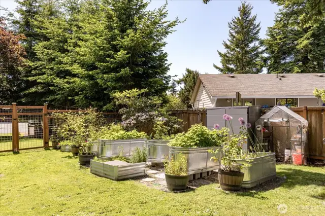 Raised garden beds.