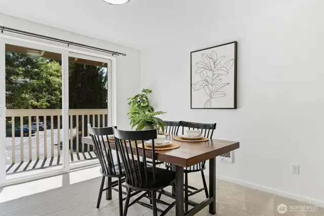 Dining room near balcony