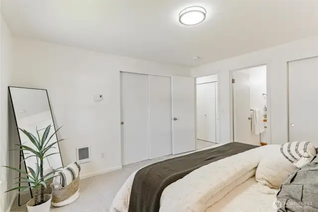 New light fixture and TWO closets in the PRIMARY SUITE!