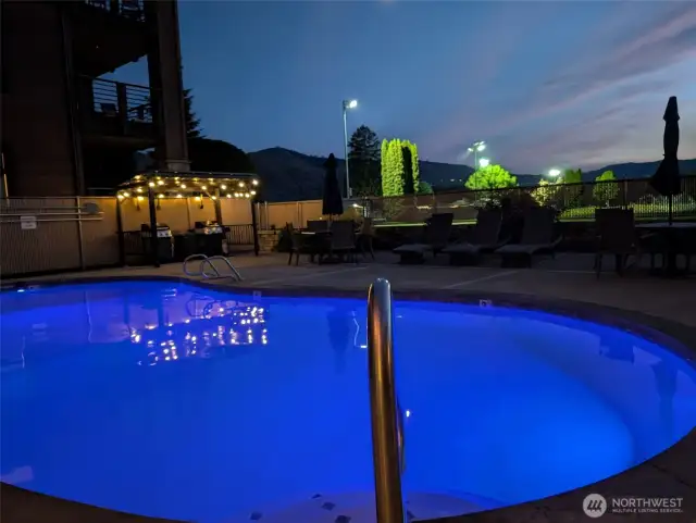 Lovely Chelan summer night poolside