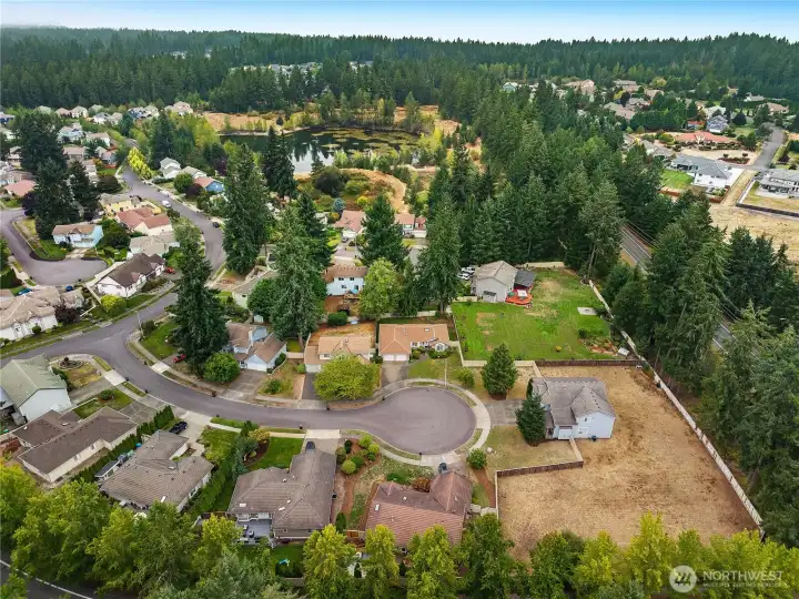 Privately located on a quiet cul-de-sac.