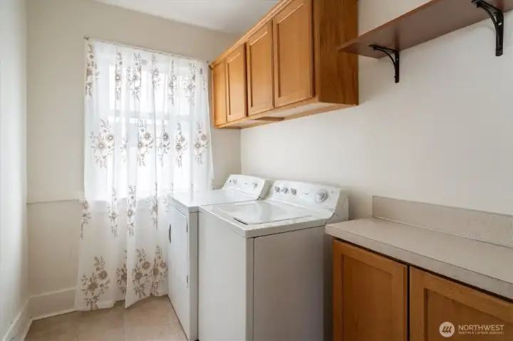 Dedicated laundry nook.