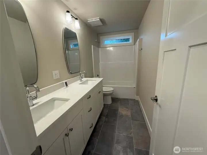 MAIN BATH ON UPPER LEVEL WITH DUAL SINKS