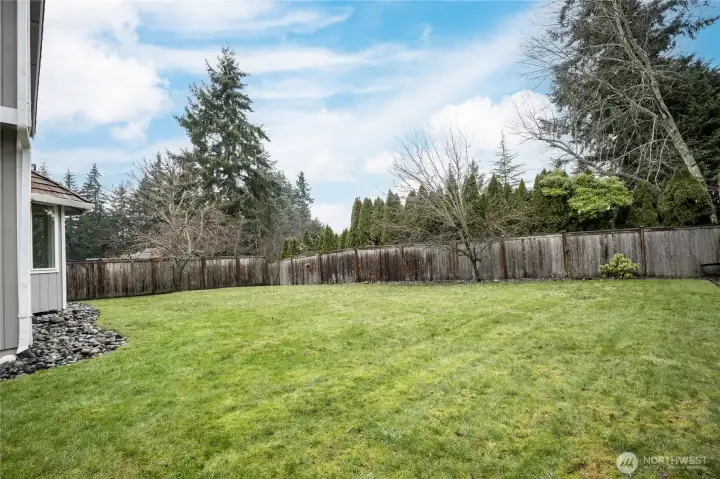 Huge yard for playtime, pets or gardening