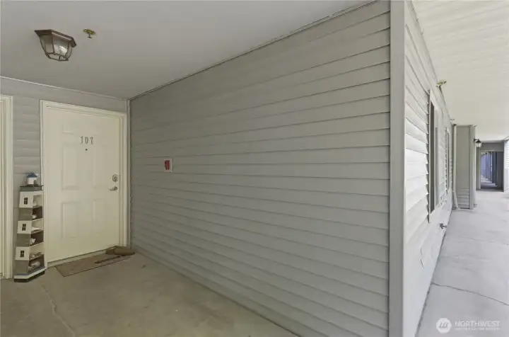 Entrance is covered.