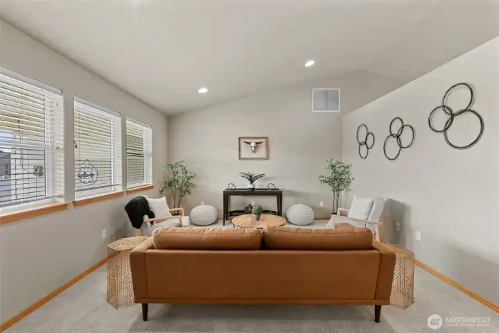 Lots of windows, vaulted ceilings