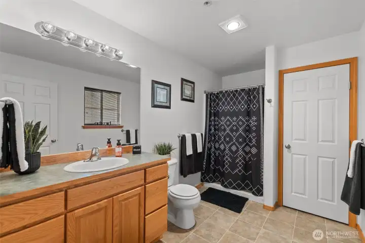 3/4 bath... spacious primary bathroom