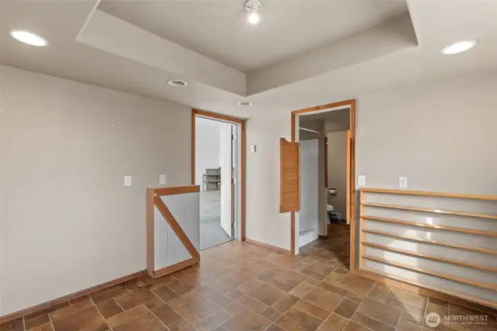 Walk into living area (room 1)of shop. Heated, insulated, power,