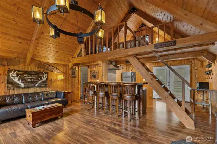 Cabin interiors rich with texture and warmth.