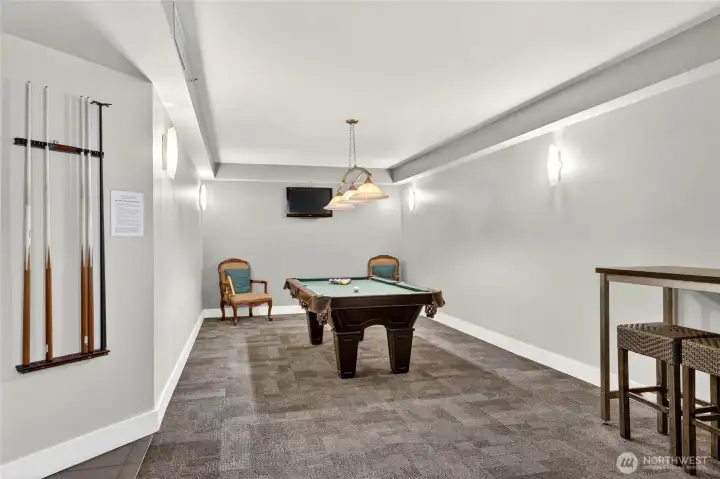 Building Amenities- community room with pool table