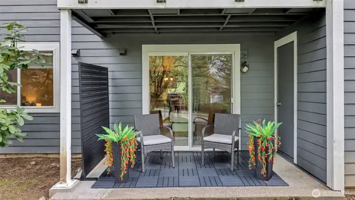 Step out to your private, ground-level patio.