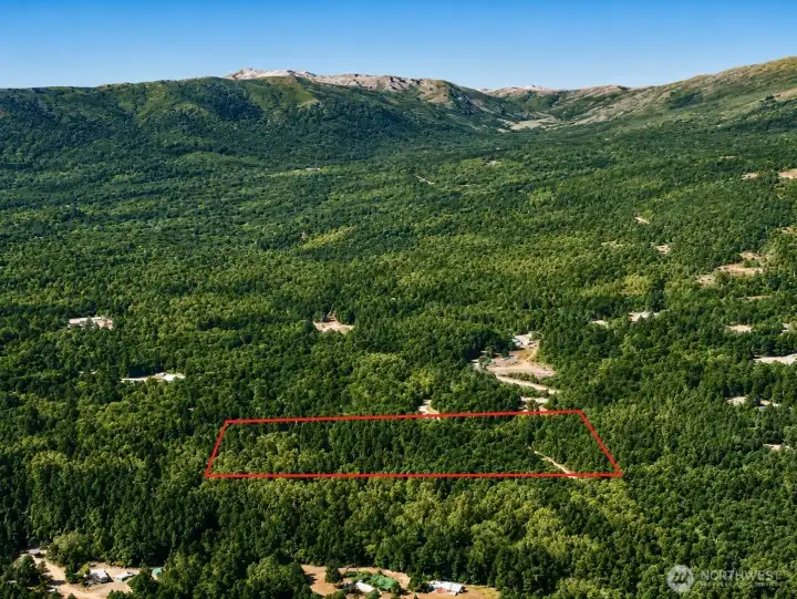 Overhead view with approximate boundaries in red.