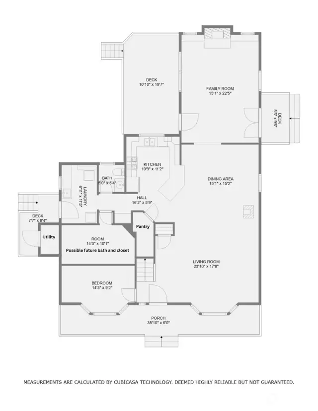 Main Floorplan with possible main floor bath and suite - Buyer to do their due diligence