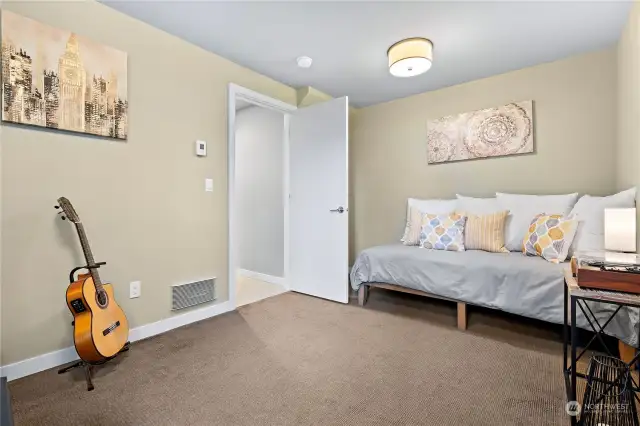 Both lower bedrooms have ample closet space and there is a coat closet near the front door.