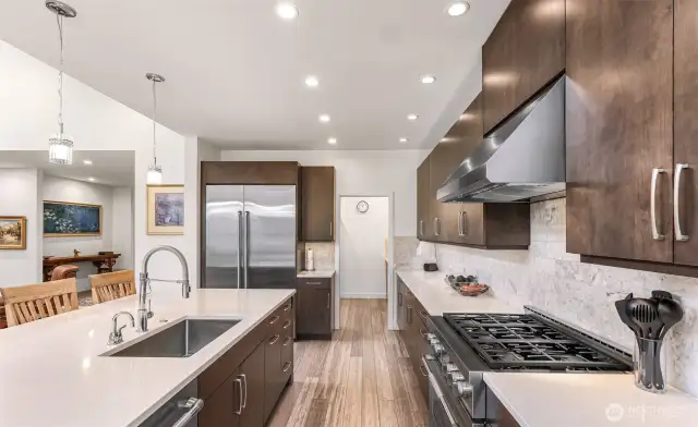 Another view of the kitchen, this one to the very large pantry.