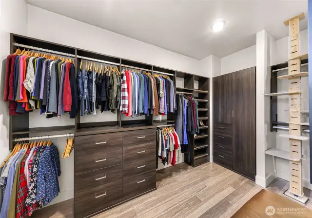 Custom California Closets make the most of this space.