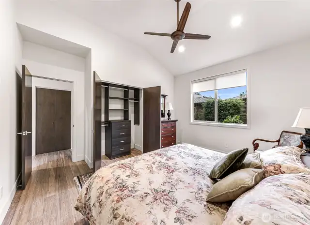 The guest bedroom also has California Closets