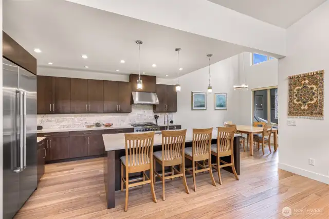 Large open kitchen makes cooking and entertaining a pleasure for everyone.