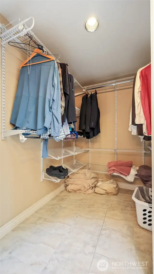 Walk in closet in primary suite