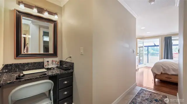 Second area for desk or makeup