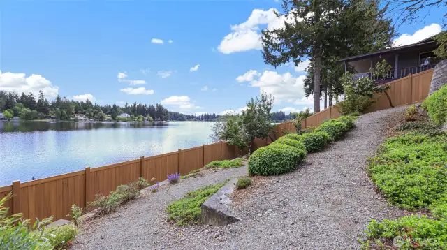 Easy sloping pathway to the dock.
