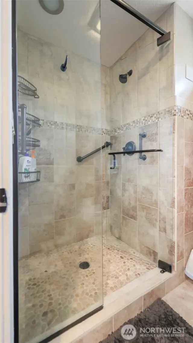 Primary tiled shower