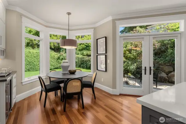 Casual in-kitchen dining space.