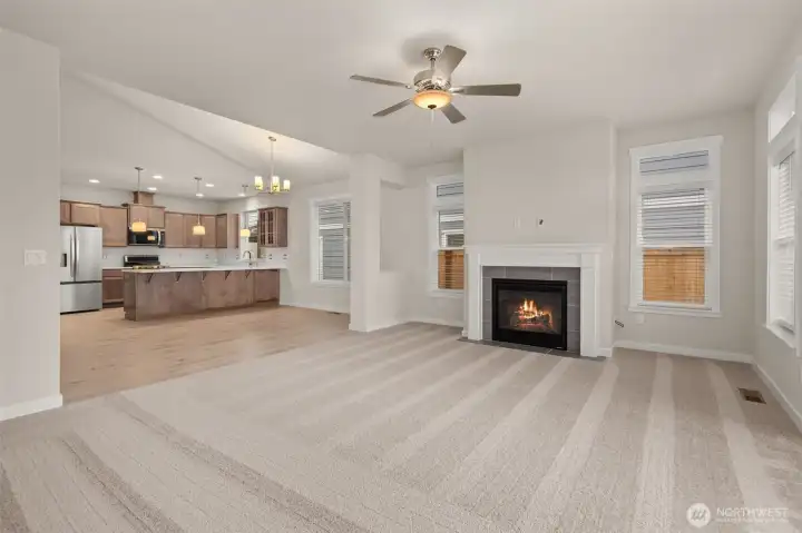 Open concept floor plan layout.