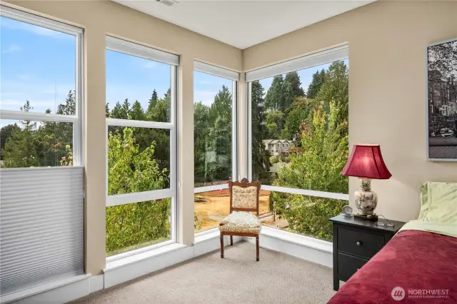Primary with south facing park views.
