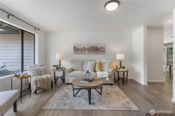 Formal living room with Stove for cozy winter nights