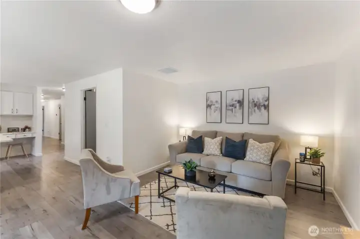 Family room off of the kitchen