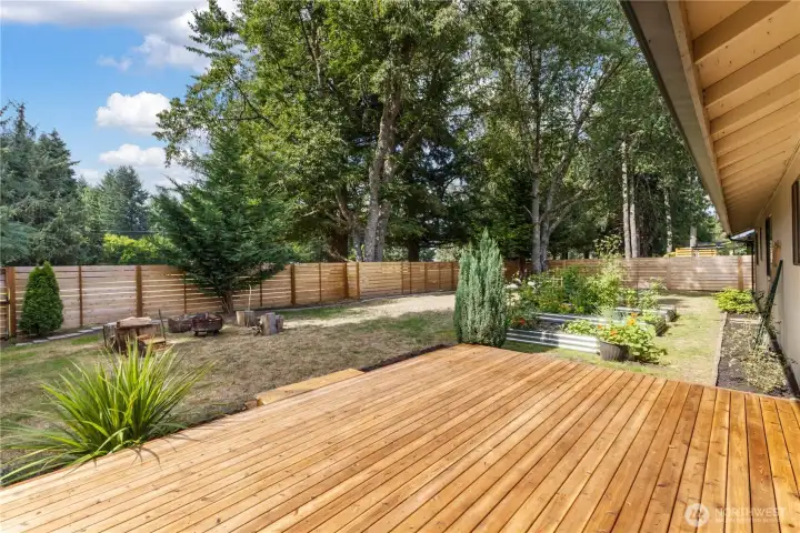 Back deck and raised beds