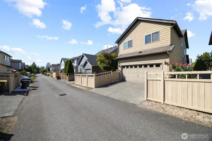 The 2 car garage is accessed off the alley.