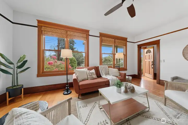 All windows are updated to lovely wood-wrapped double pane.