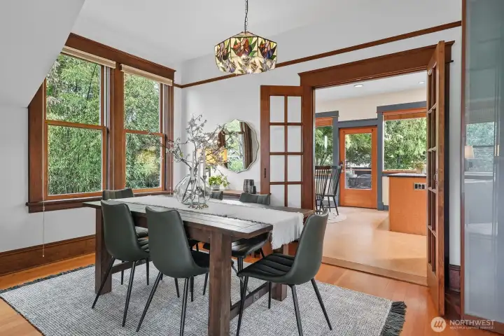 Generous dining room