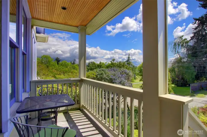 From the front porch looking Southeast over Judkins Park. When Rainier is out, the views are spectacular. Imagine starting your days here!