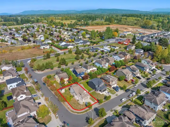 The home in its community of Hawks Prairie
