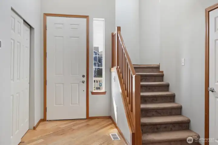 View of the two story entry and stairway