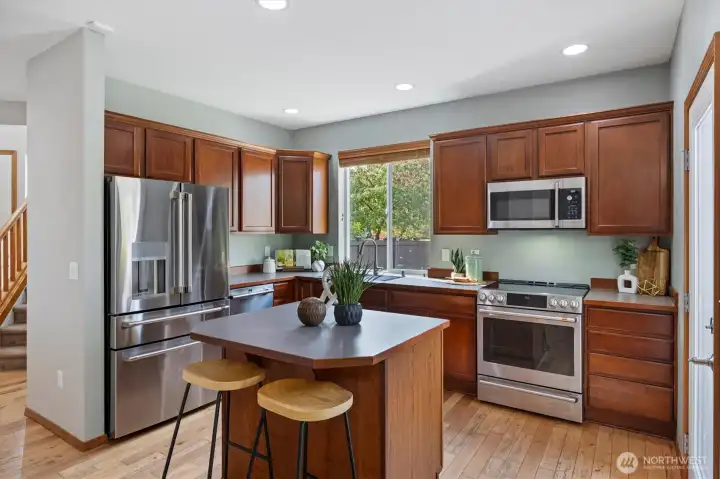 The kitchen comes with all appliances which are the LG Cafe series.
