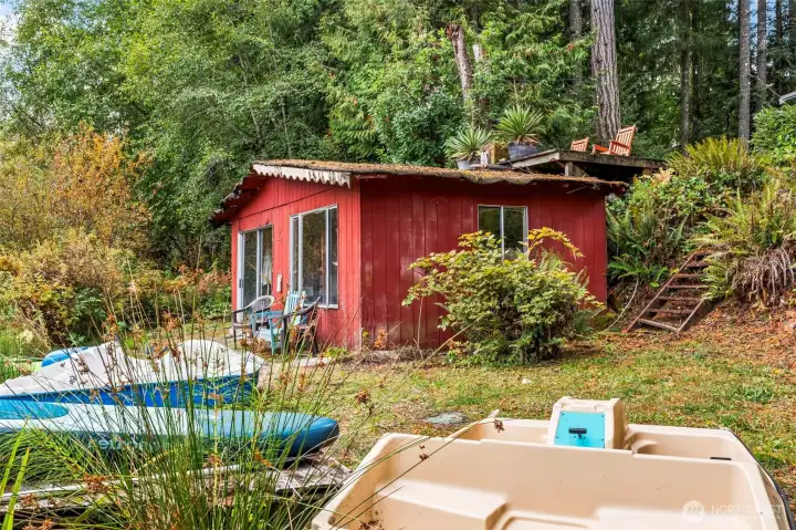 The waterfront includes this original 20 x 12 boathouse which is now grandfathered in.  It's a huge asset to the property because there is zero chance you could ever build this close to the shoreline again.  Possibilities are endless - bring your ideas!