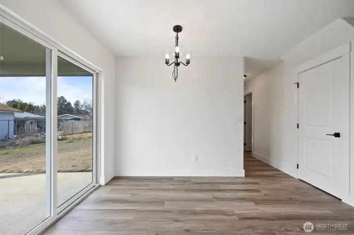 Dining space off of the kitchen
