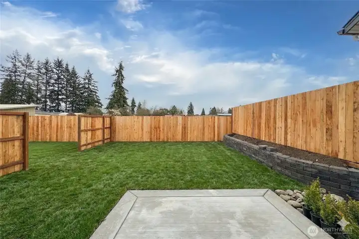 Fenced backyard