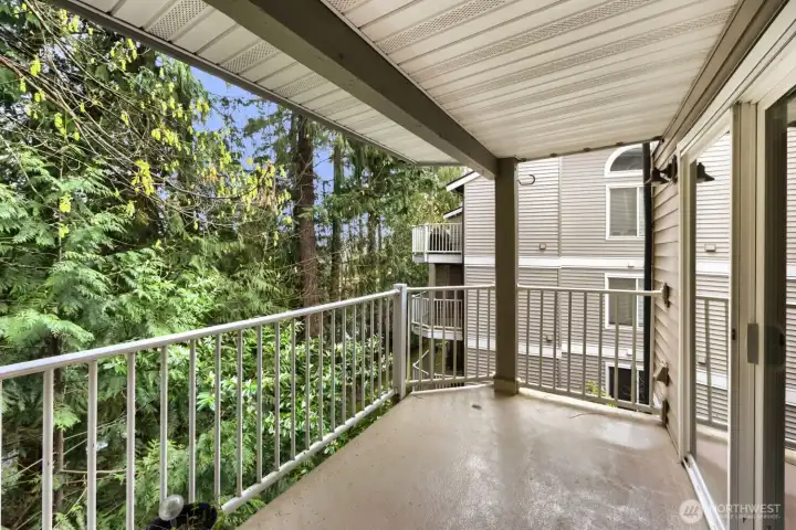 Private balcony off living room